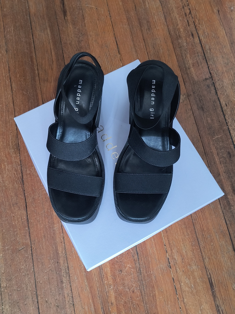 Madden Girl Black Chunky Platform Strappy Sandal - Picture 3 of 5